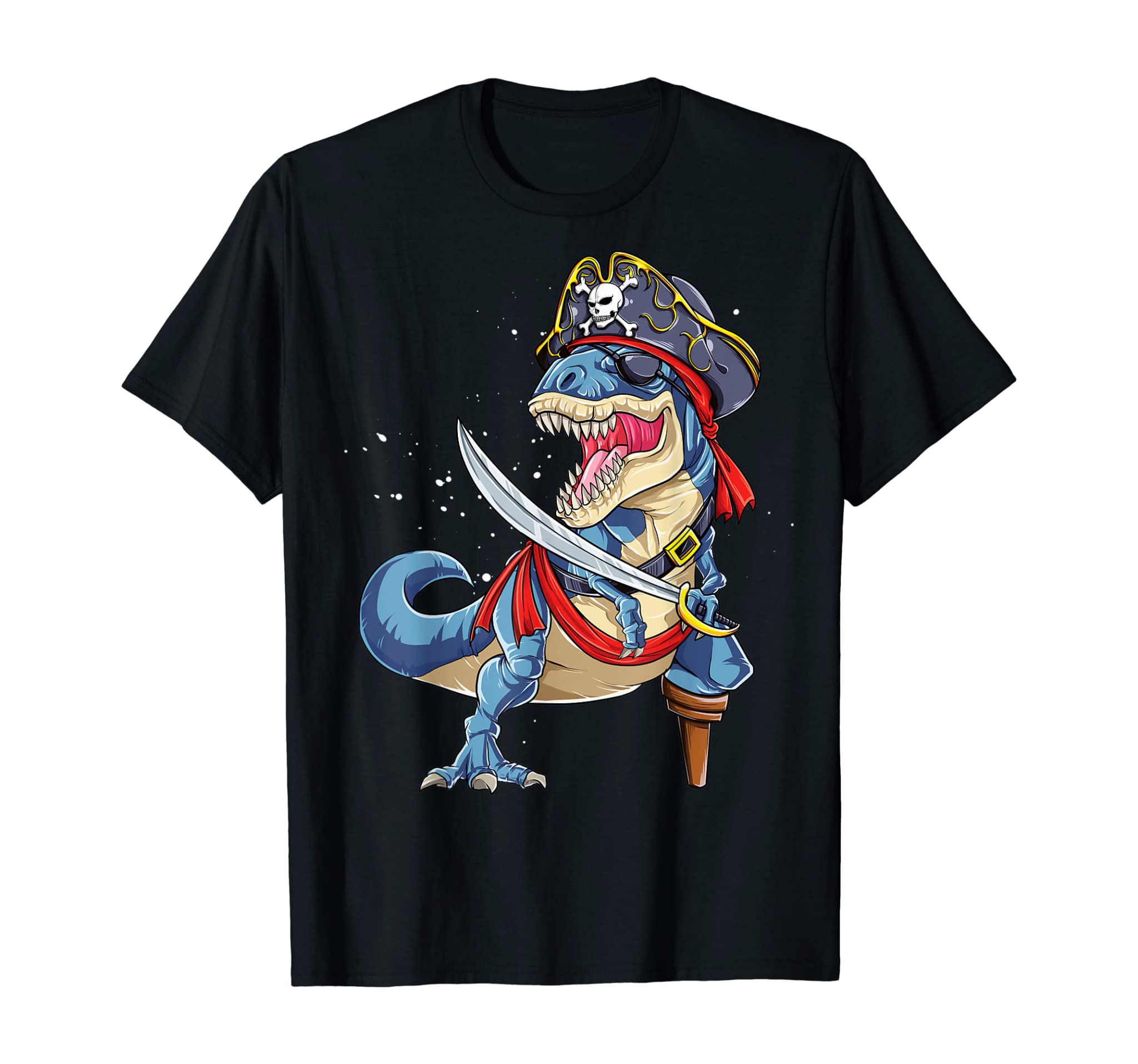 Dinosaur T Rex Pirate T Shirt Jolly Roger Halloween Gifts