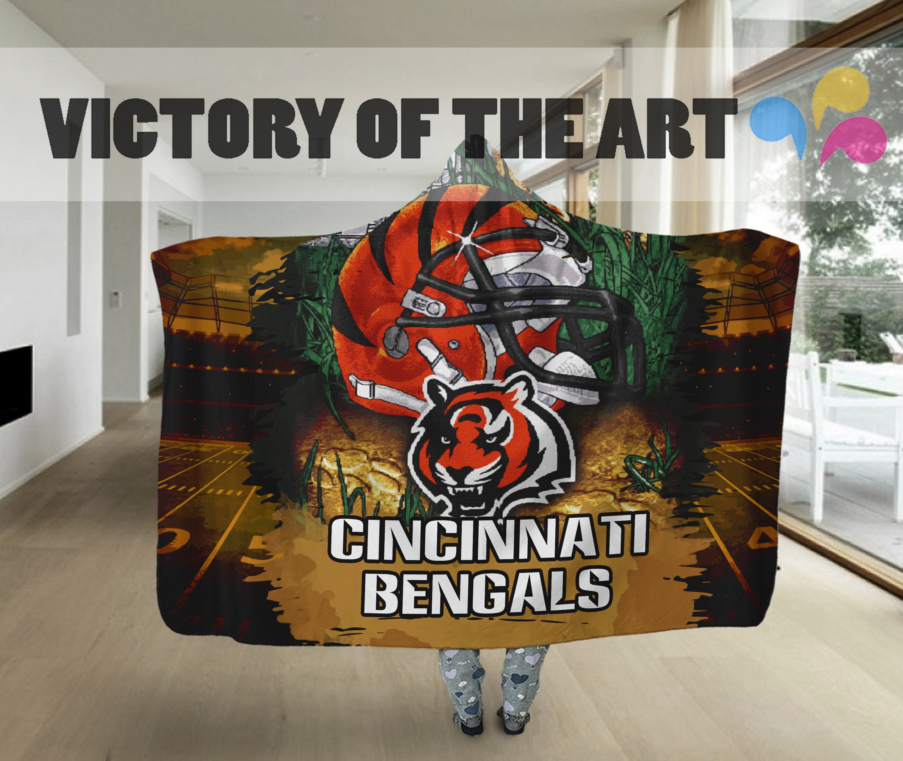 Special Edition Cincinnati Bengals Home Field Advantage Hooded Blanket