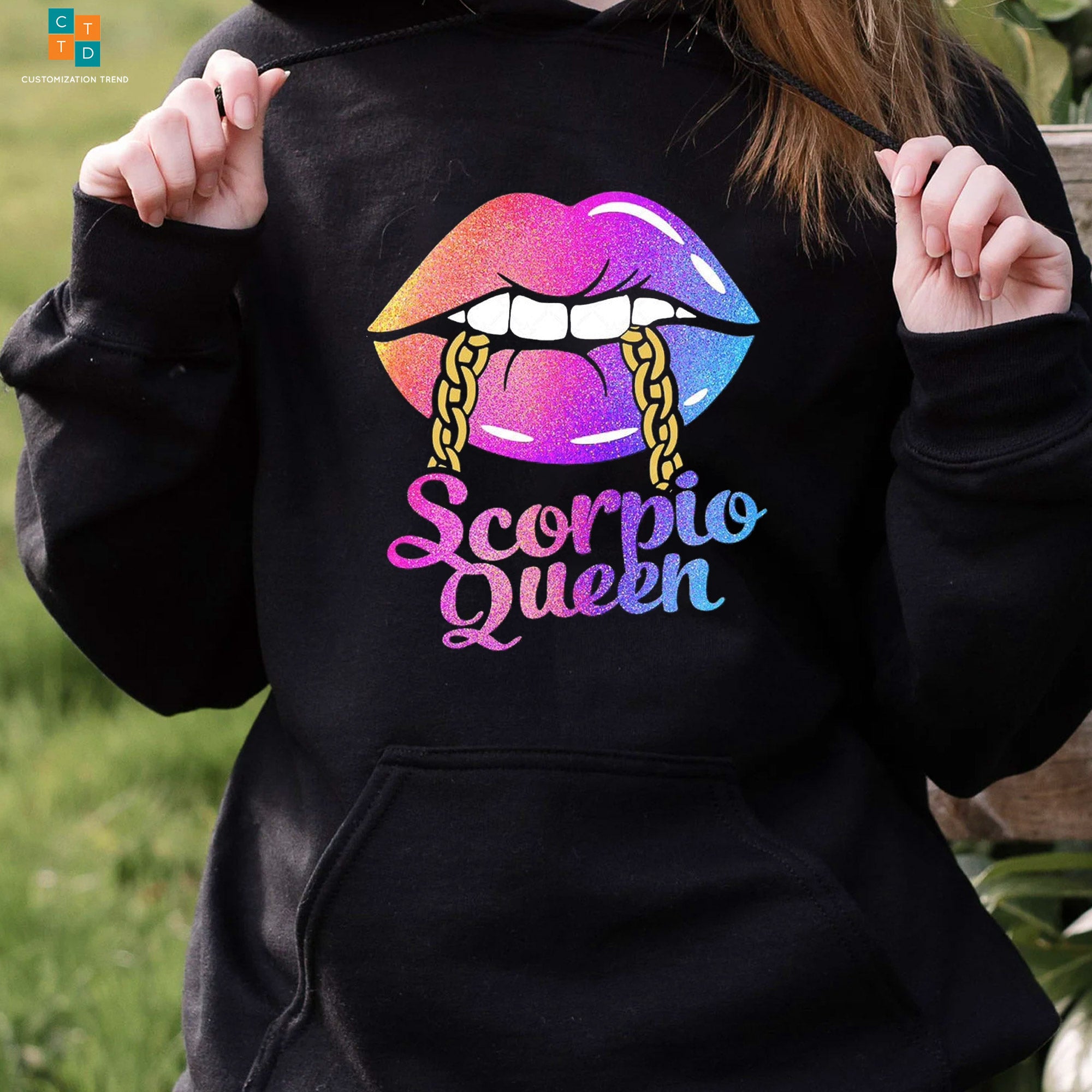 Scorpio Queen Sexy Colorful Lips Hoodie, Shirt