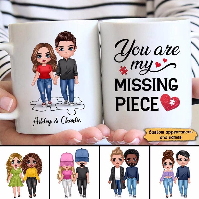 Missing Piece Doll Couple Gift For Her For Him Personalized Coffee Mug