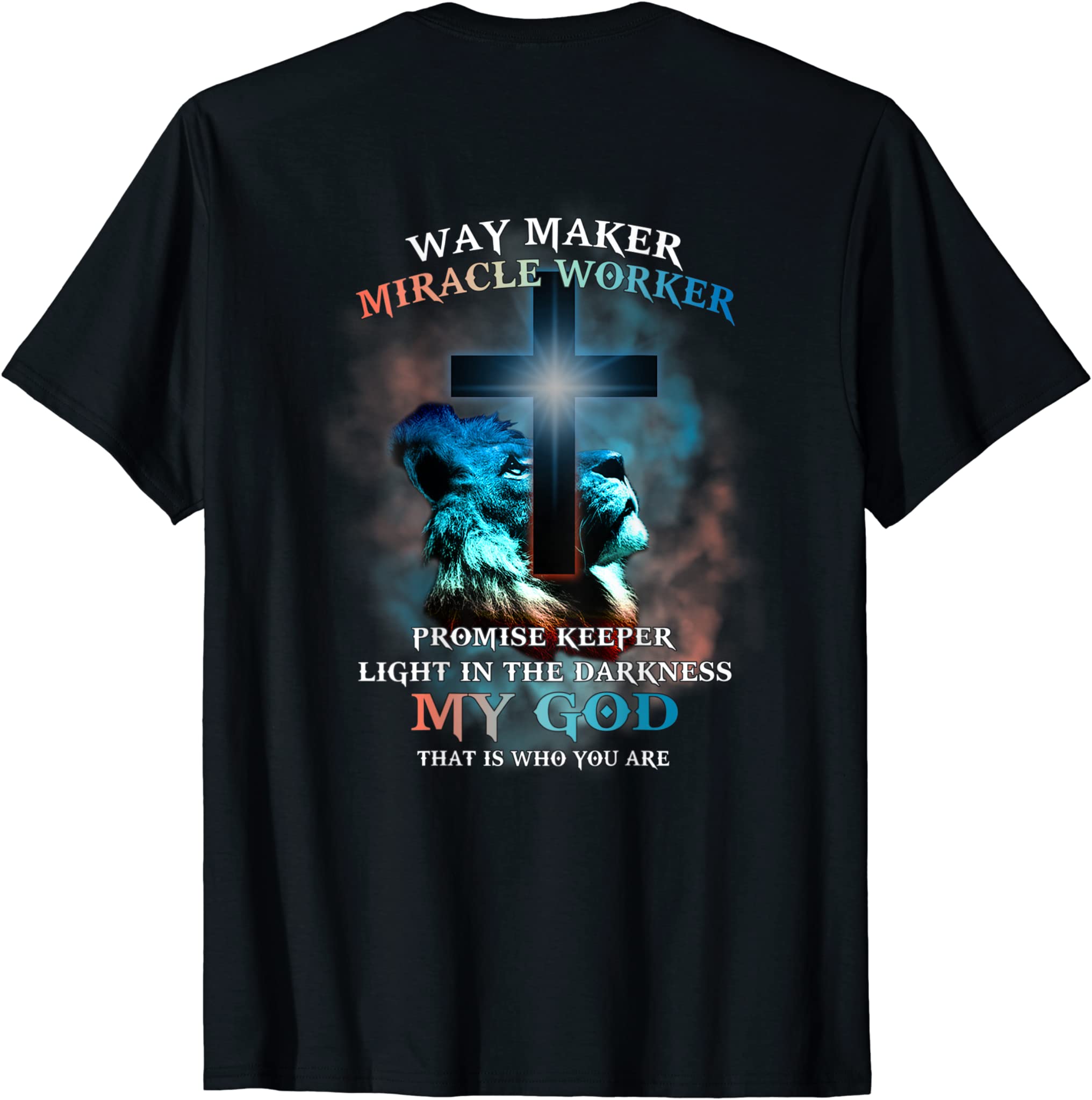 Waymaker Miracle Worker Lion Jesus Christ Religious Picture T-Shirt