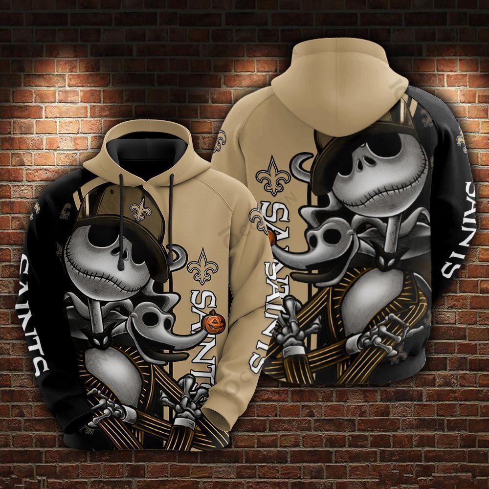 New Orleans Saints and Jack skellington Hoodie 598