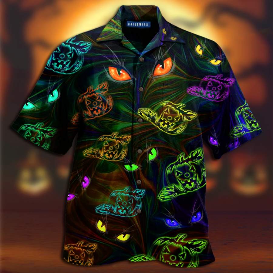 Groovy Pumpkins Cat Eyes Hawaiian Shirt Ha62062