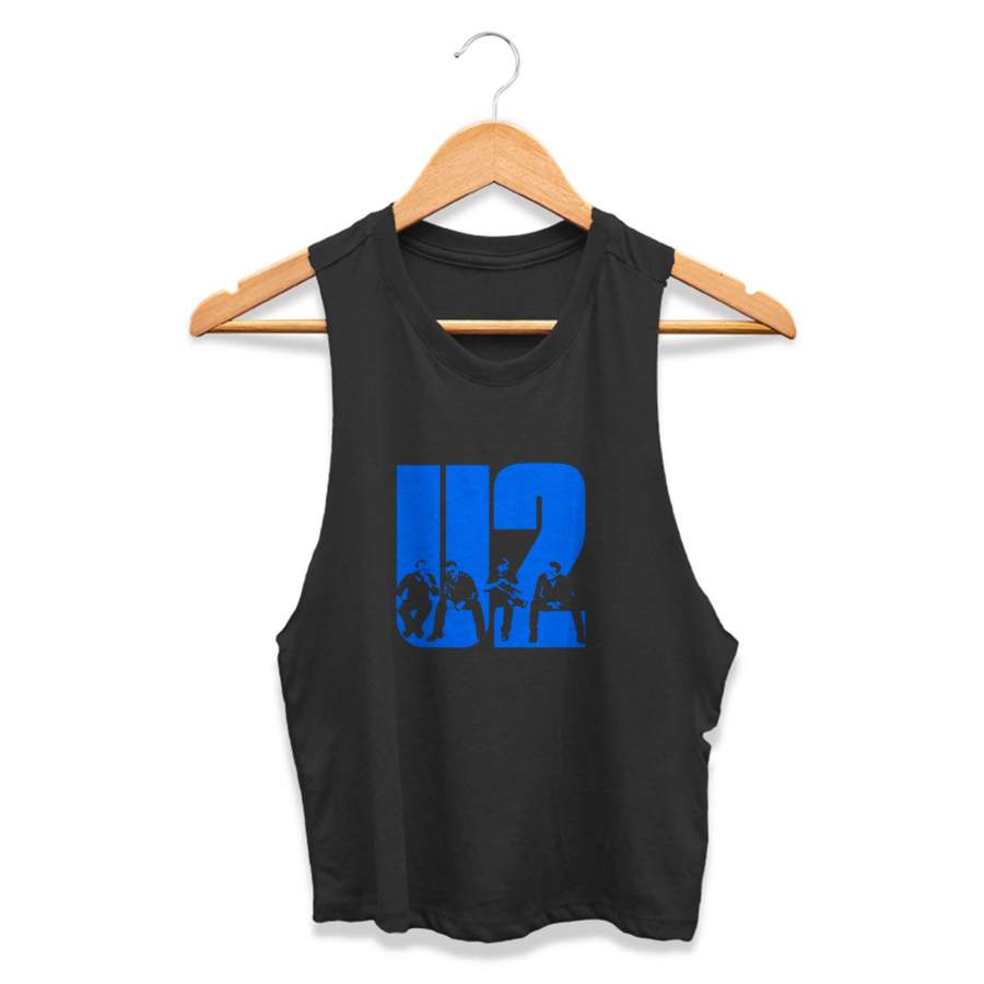 U2 The Joshua Tree Tour Bono The Edge Adam Clayton Larry Mullen Jr Ivan Mc Cormick Peter Martin Dik Evans CPY Womans Crop Tanktop Tee