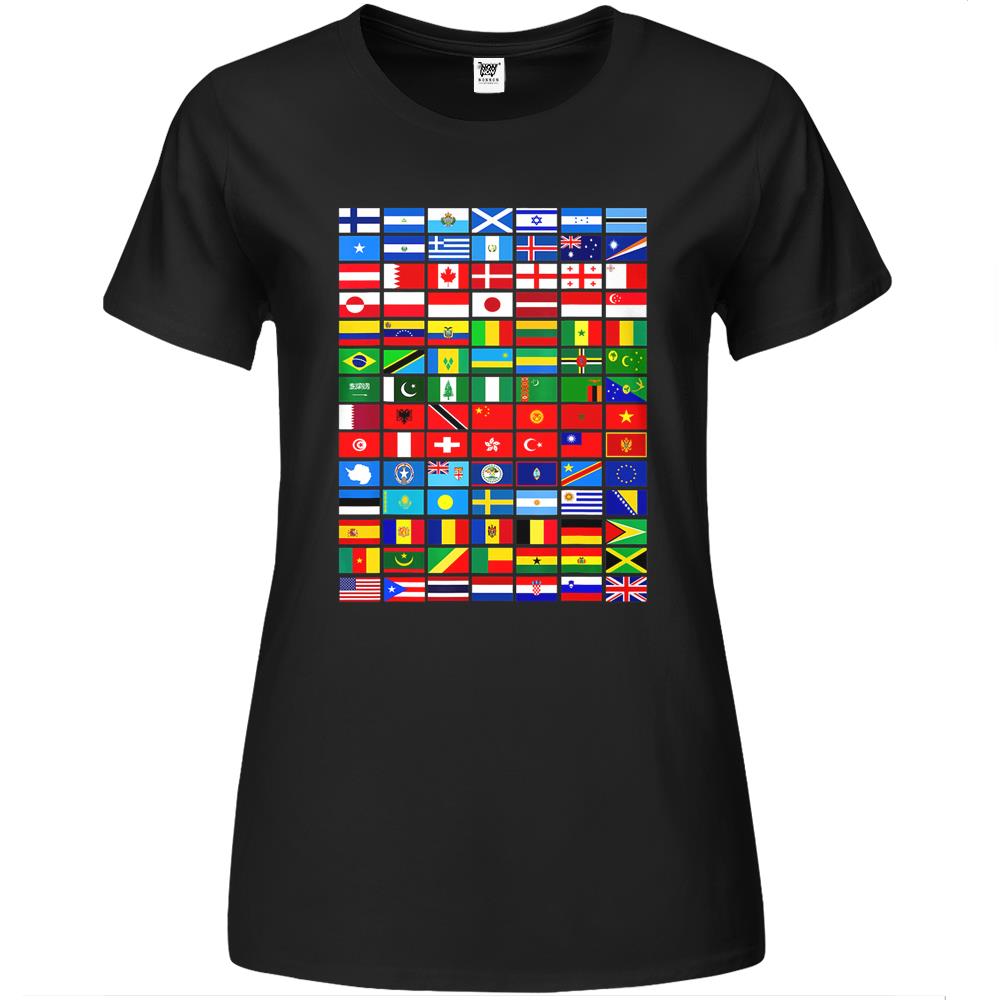 Flags Of The Countries Of The World, International Gift Premium Womens T Shirts