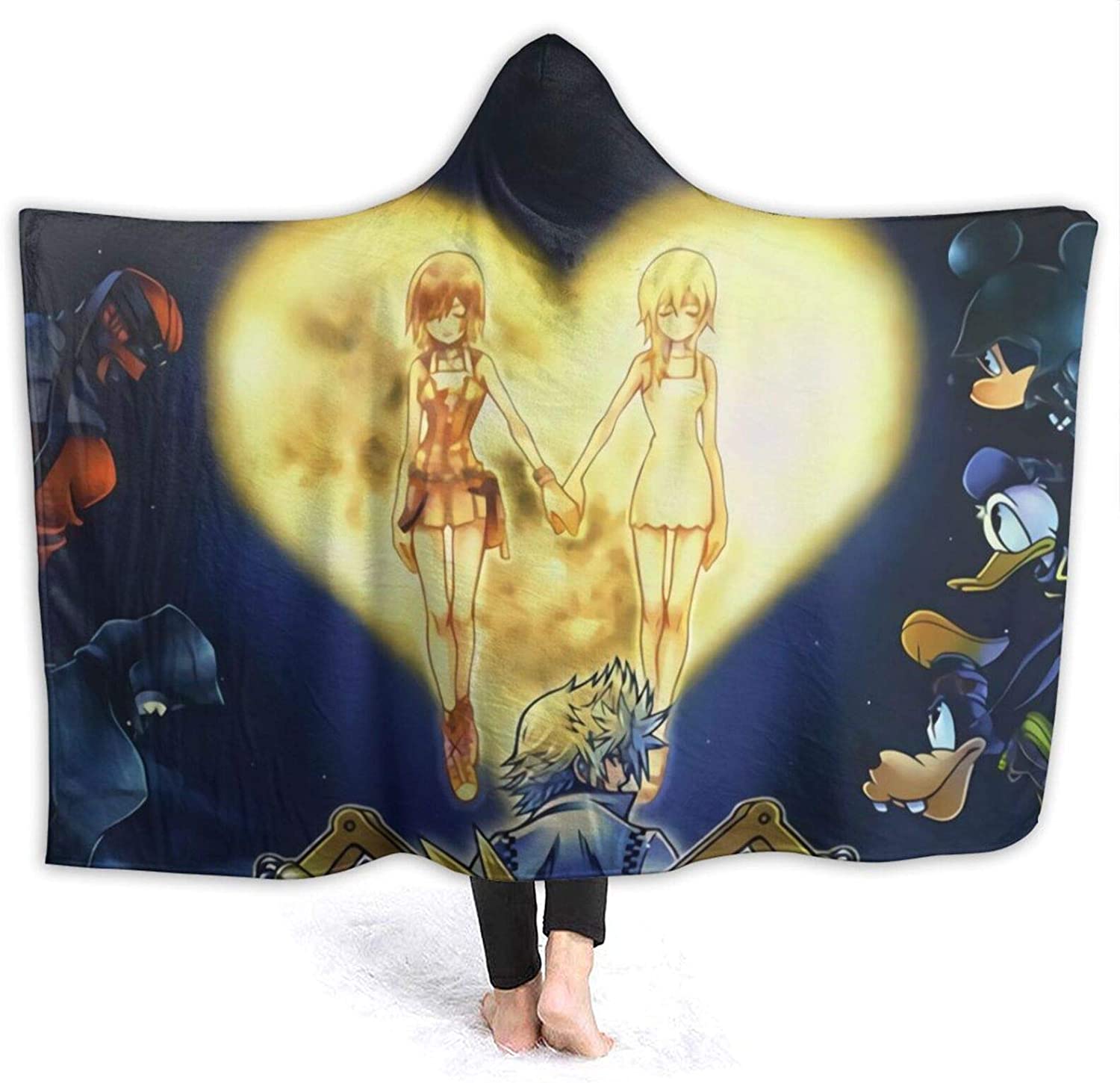 Kingdom Hearts Soft Flannel Throw Hooded Blanket