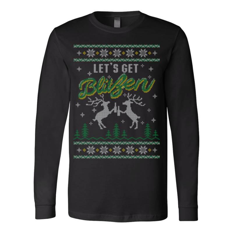 Ugly christmas sweater let s get blitzen