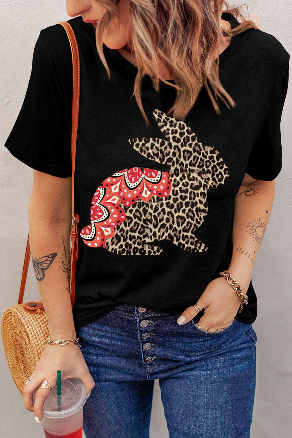 Leopard Mandala Rabbit T-Shirts