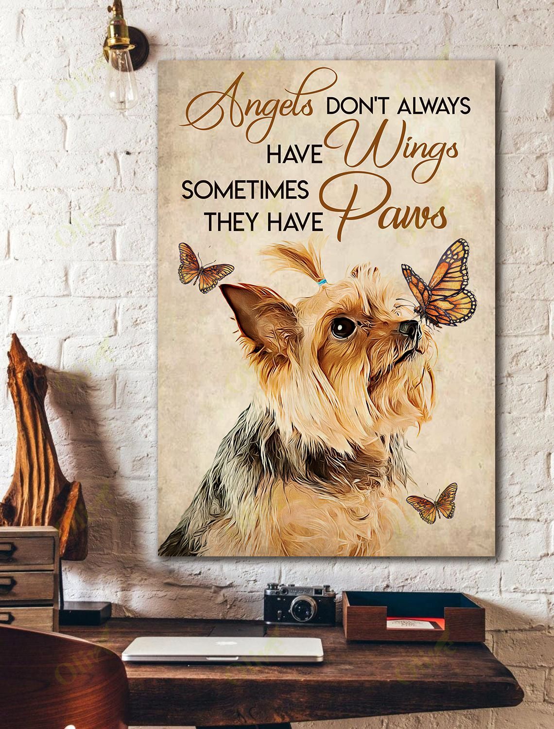 Yorkshire – Angles Don’T Always Have Wings Canvas Wall Art Home Decor