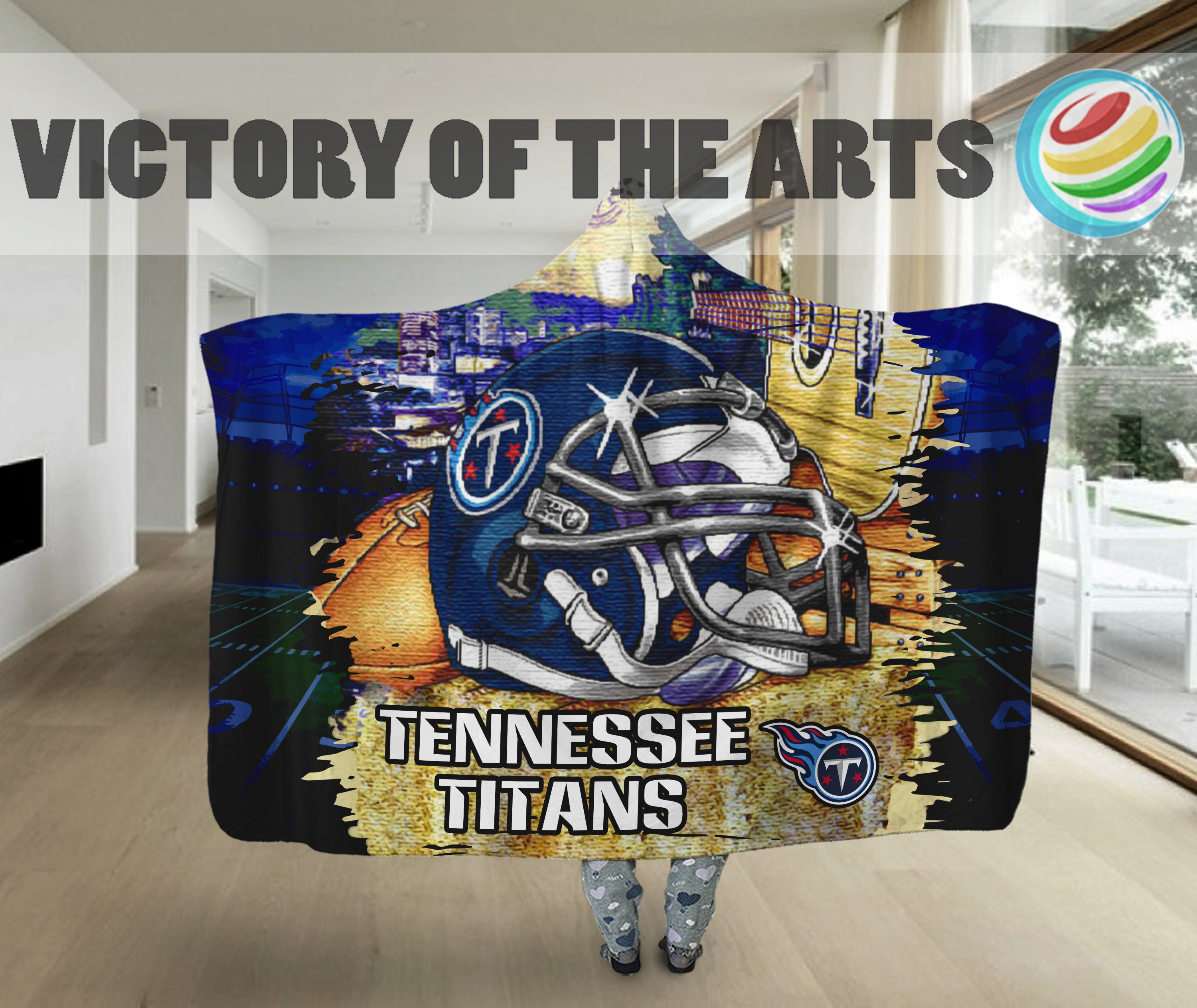 Tennessee Titans Home Gift For Fan 3D Full Printing Hooded Blanket 8586