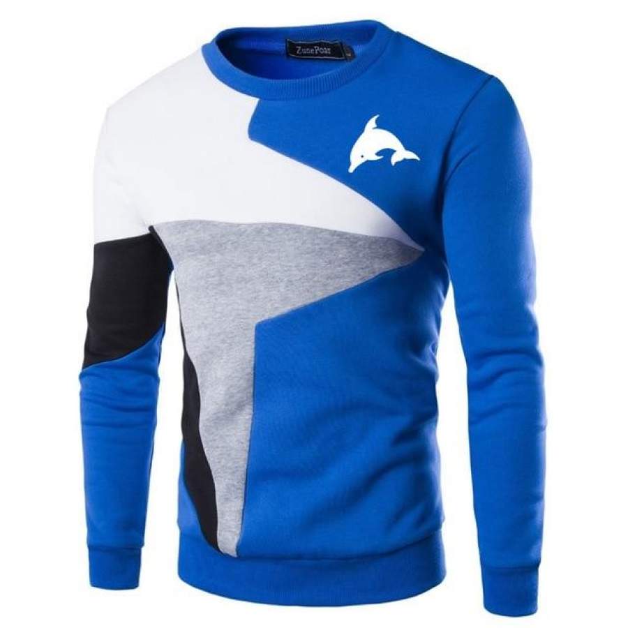 Cute Dolphin 3d Animal Printed Sweaters Casual O-Neck Slim Cotton Knitted Mens Sweaters Pullovers