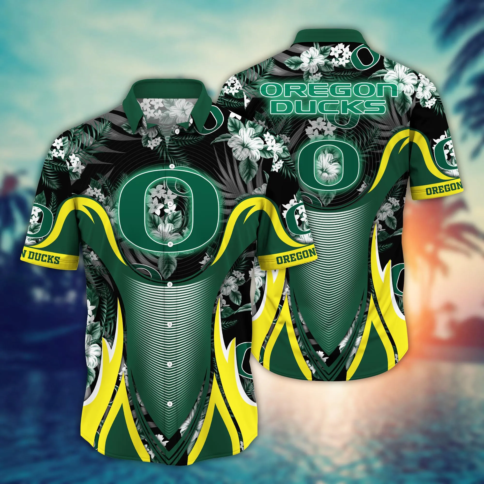 Oregon Ducks NCAA Hawaiian Shirt Summer Nights Aloha Shirt