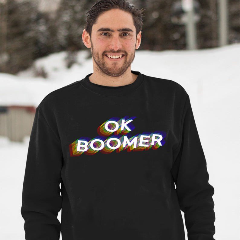 Ok Boomer Colorful Funny Trendy Meme Gen Z Christmas Gift Sweater