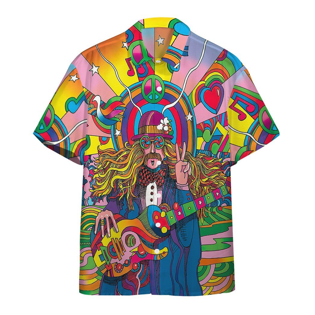 Gearhumans Hippie Psychedelic Hawaii Custom Short Sleeve Shirts Ha30971