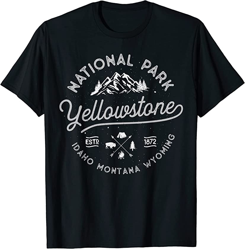 Yellowstone US National Park Bison Buffalo Vintage Men Women T-Shirt