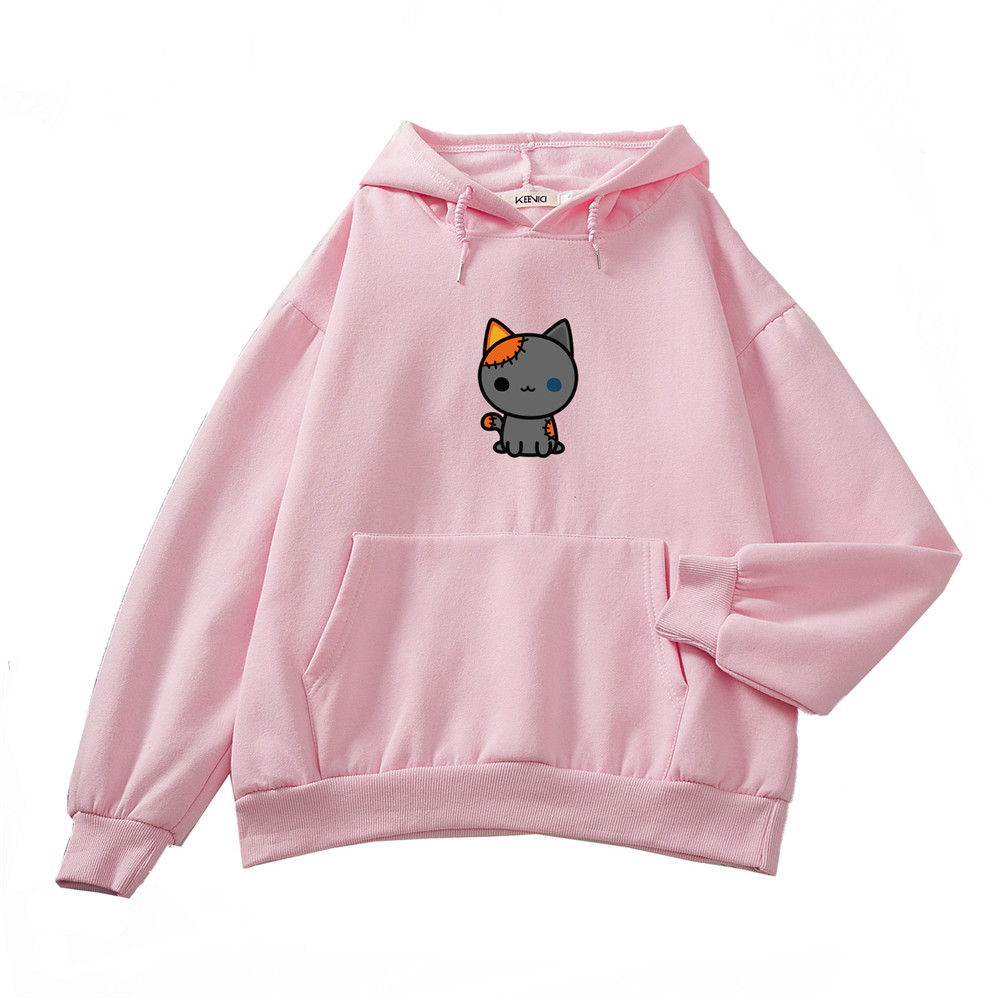 Cat Hoodies Hooded Women Kawaii Loose Harajuku Printed Cotton Winter Thick Korean Style Oversize Sweatshirt Streetwear Womens alx