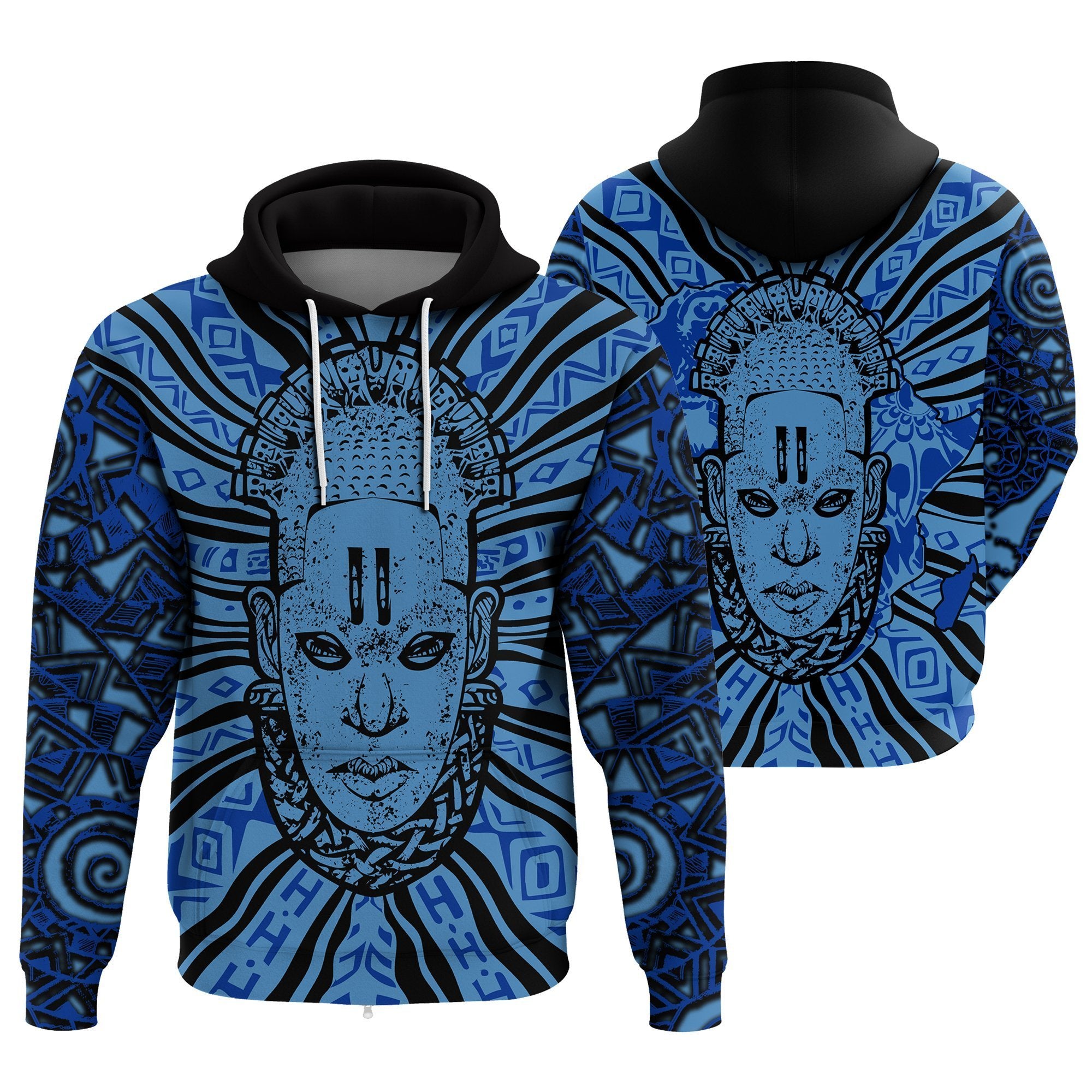 Greek Life Hoodie Africa Queen Idia Pullover Blue Karipun