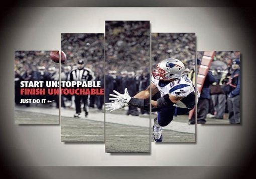 New England Patriots 4 Sport 5 Panel Canvas Art Wall Decor