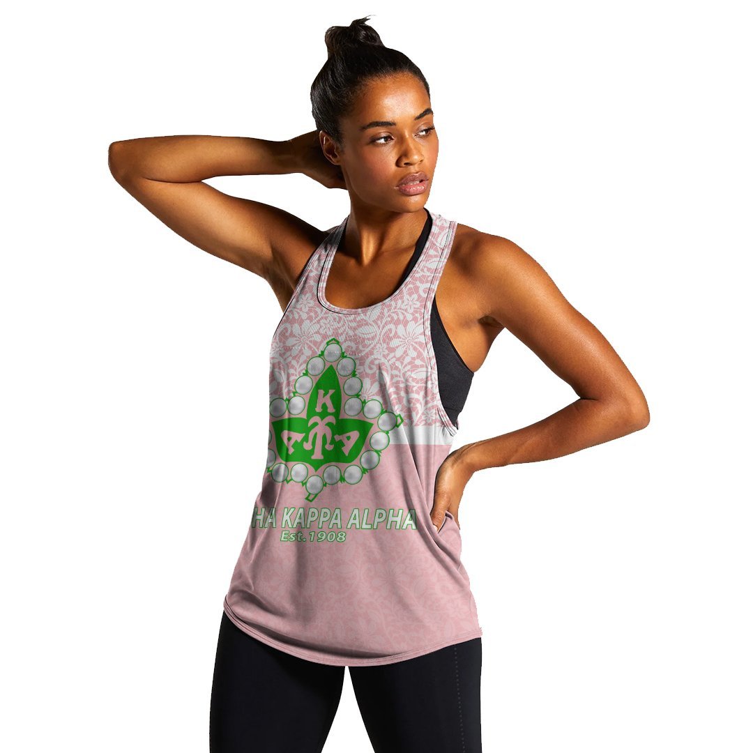 Wonderprint Tank Top Alpha Kappa Alpha  Flower Lace Racerback Tank