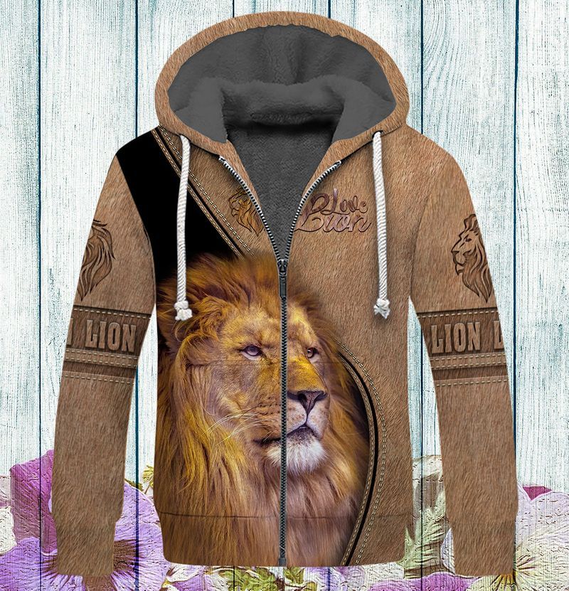 Amazing Lion Lover 3D Full Print Fleece Zipper