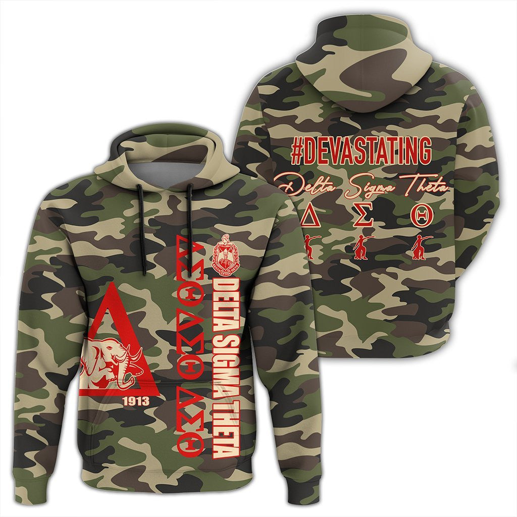 Sorority Hoodie – Delta Sigma Theta Camouflage Style Pullover Hoodie