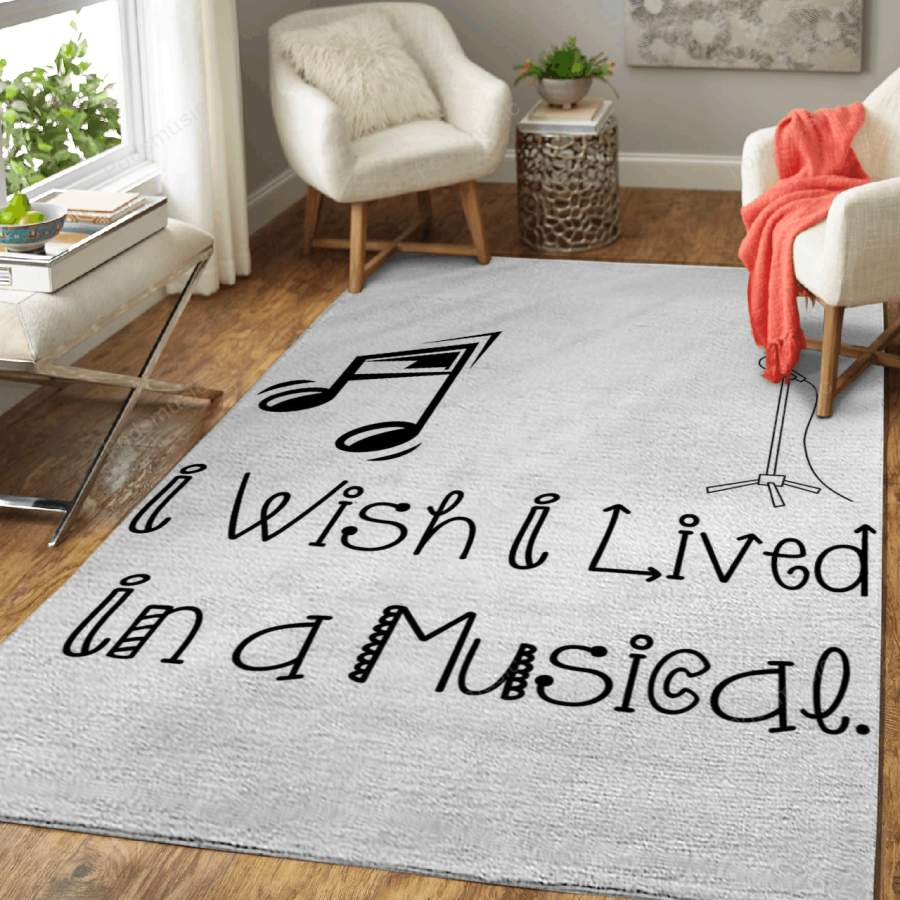 Live in musical funny – Music Art For Fans Area Rug Living Room Carpet Floor Decor