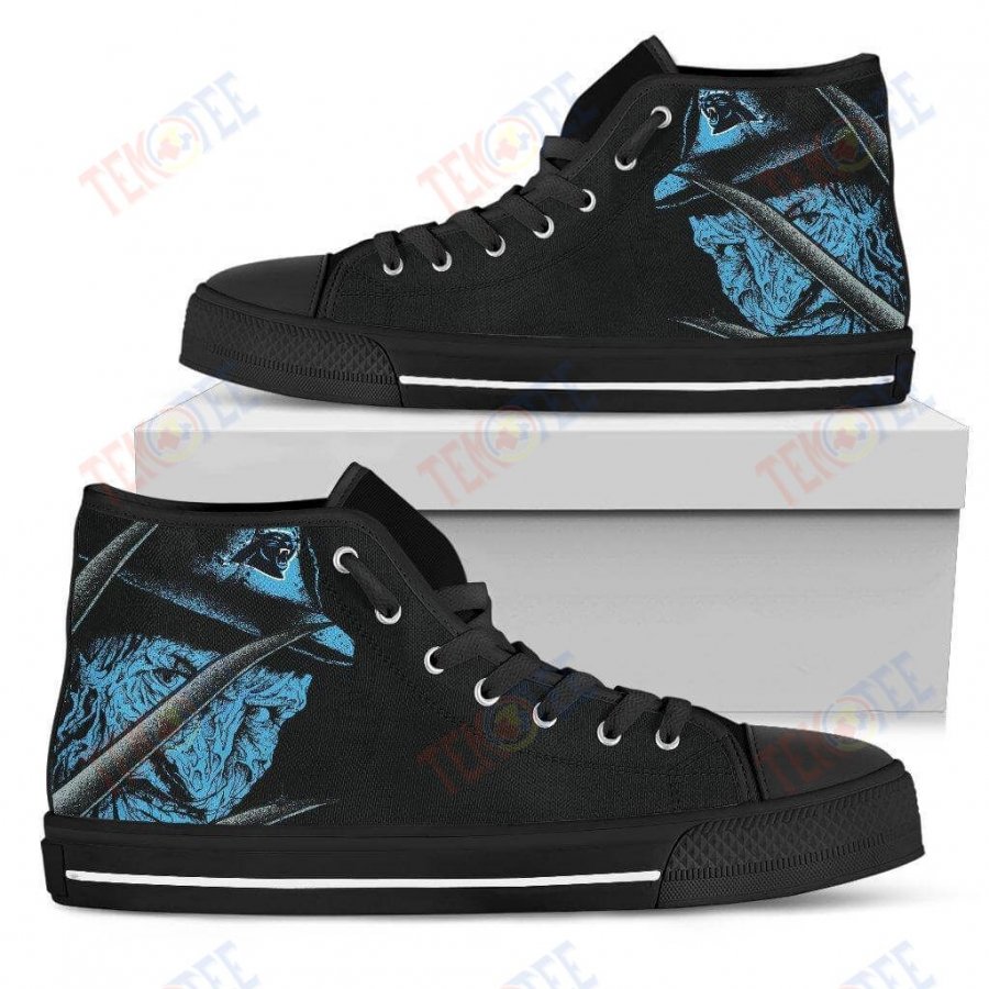 Mens Womens Carolina Panthers Nightmare Freddy Colorful High Top Shoestop Quality TMT374