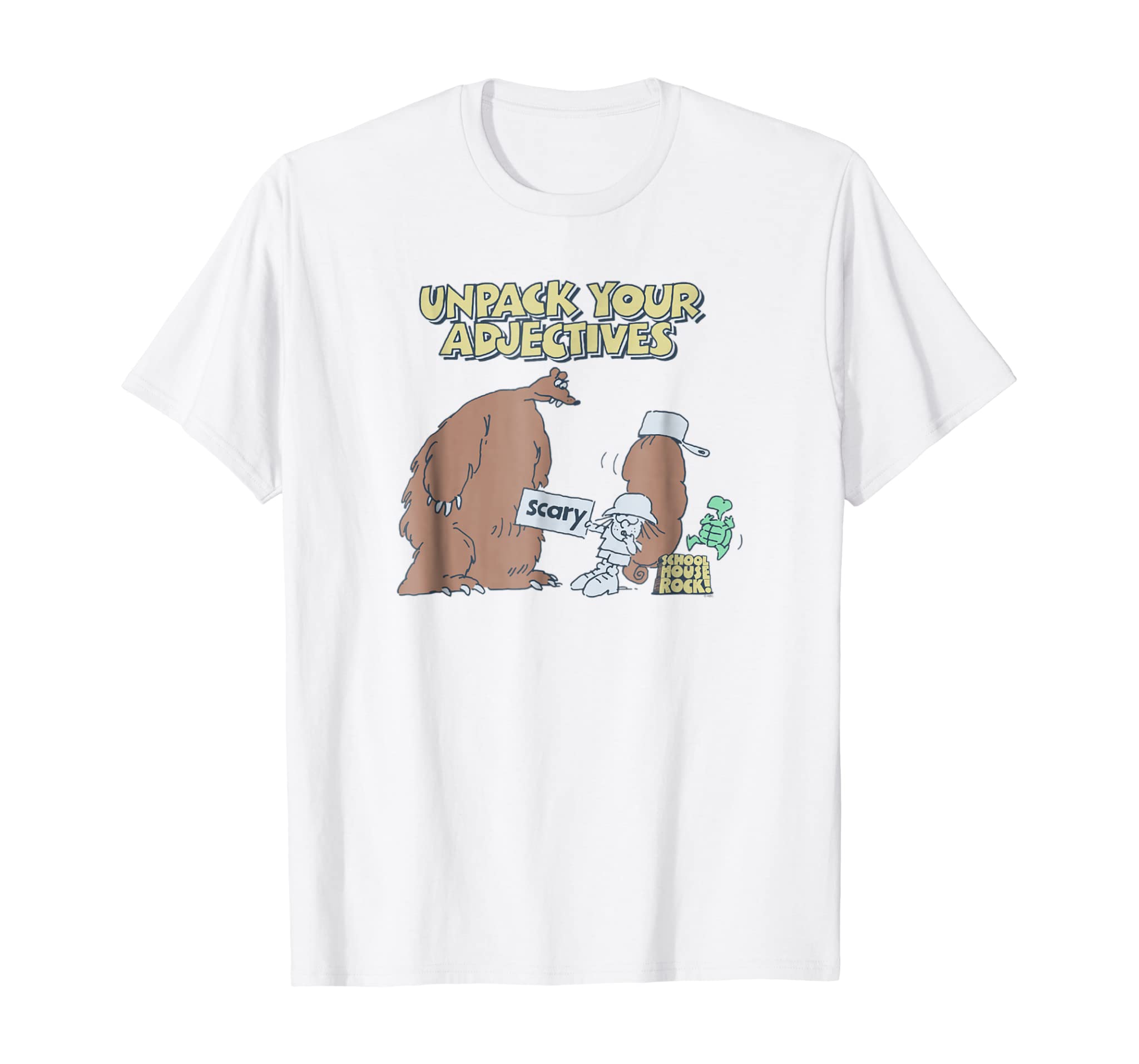 Schoolhouse Rock Adjectives Scary Bear T-shirt