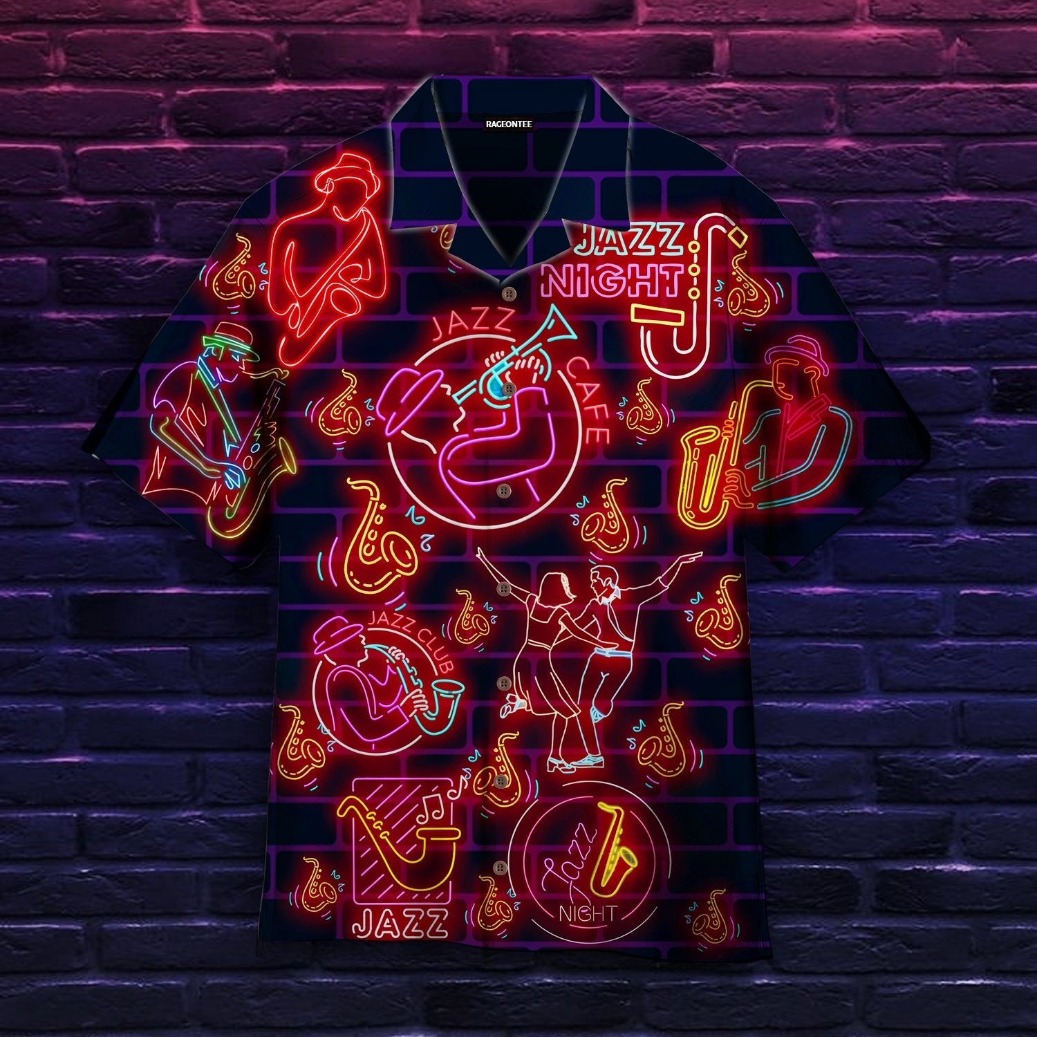 Love Saxophone Jazz Neon Hawaii Shirt For Men Women Adult Ha35633