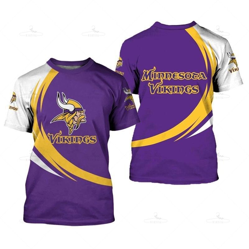 Minnesota Vikings T-Shirt Curve Style Gift For Men