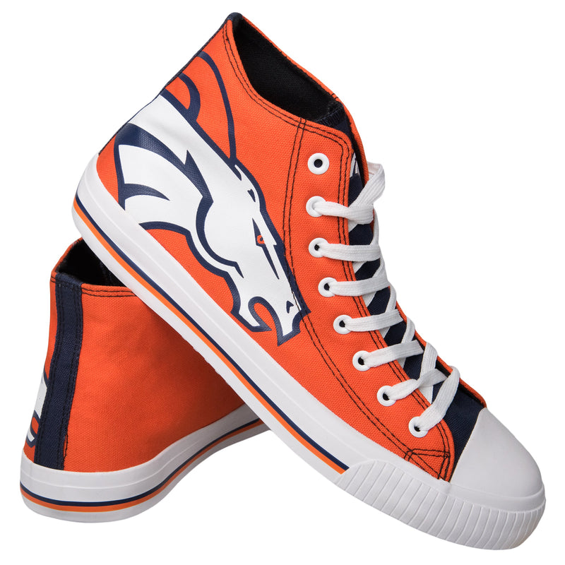 Denver Broncos NFL Mens High Top Big Logo Canvas Shoes