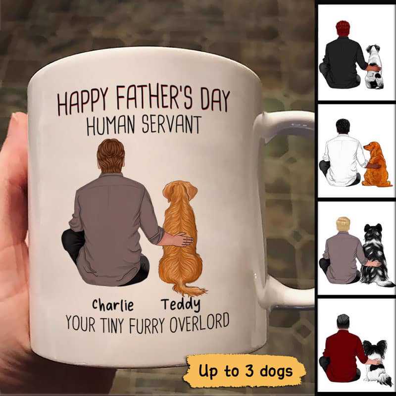 Dog Dad Back View Happy Father‘S Day Personalized Mug