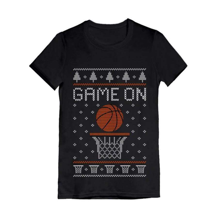 Basketball Ugly Christmas Game on Infant Girls’ Fitted T-Shirt