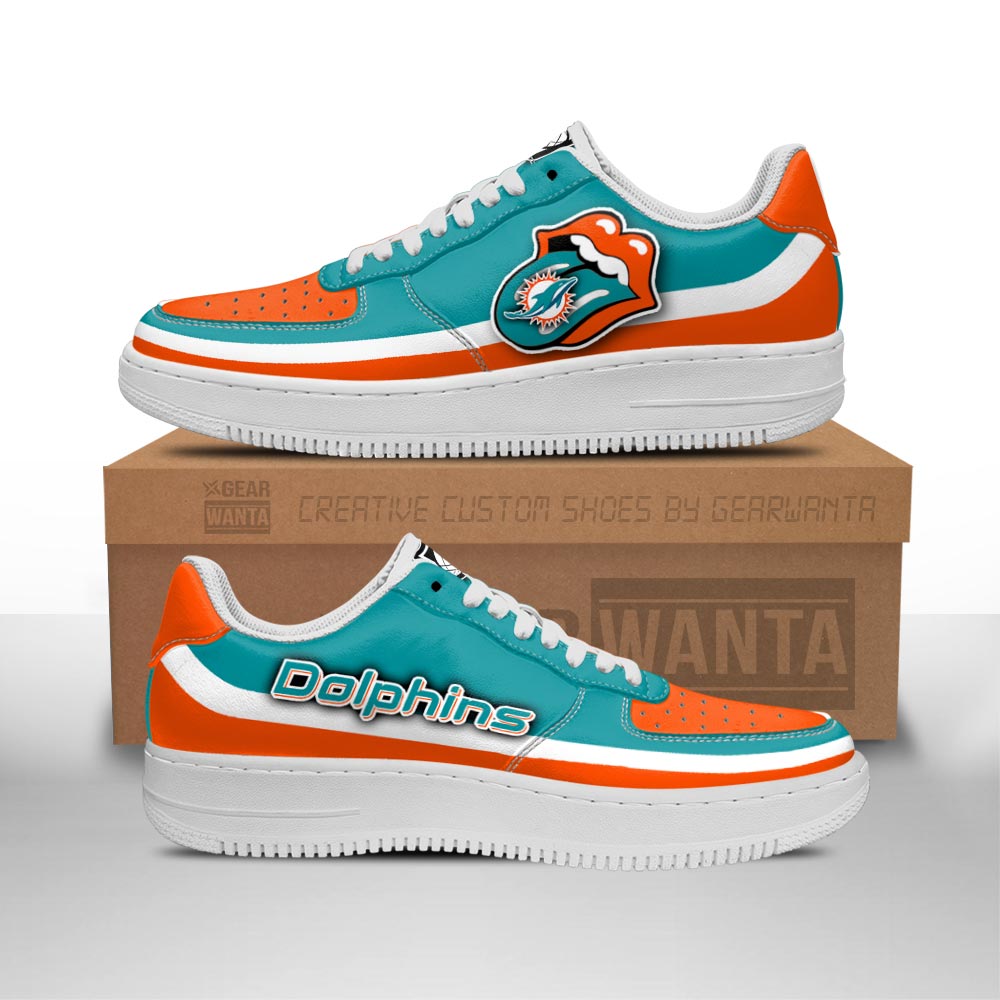 Miami Dolphins Air Sneakers Custom Force Shoes Sexy Lips For Fans