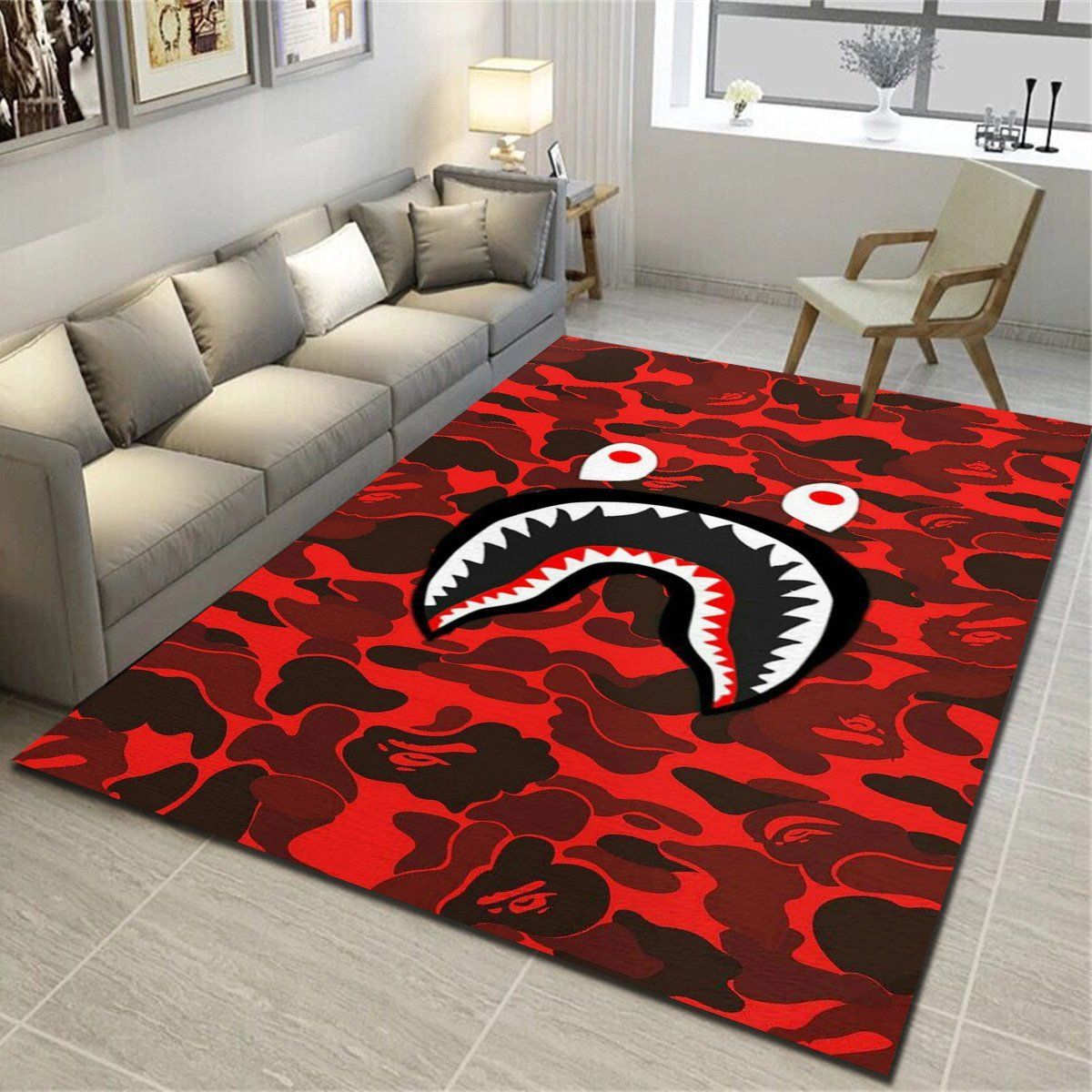 Bape Logo Rug, Living Room Bedroom Carpet, Home Floor Decor