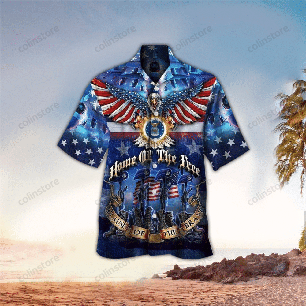 Patriotic Hawaii Button Up Shirt Aloha Ha6282