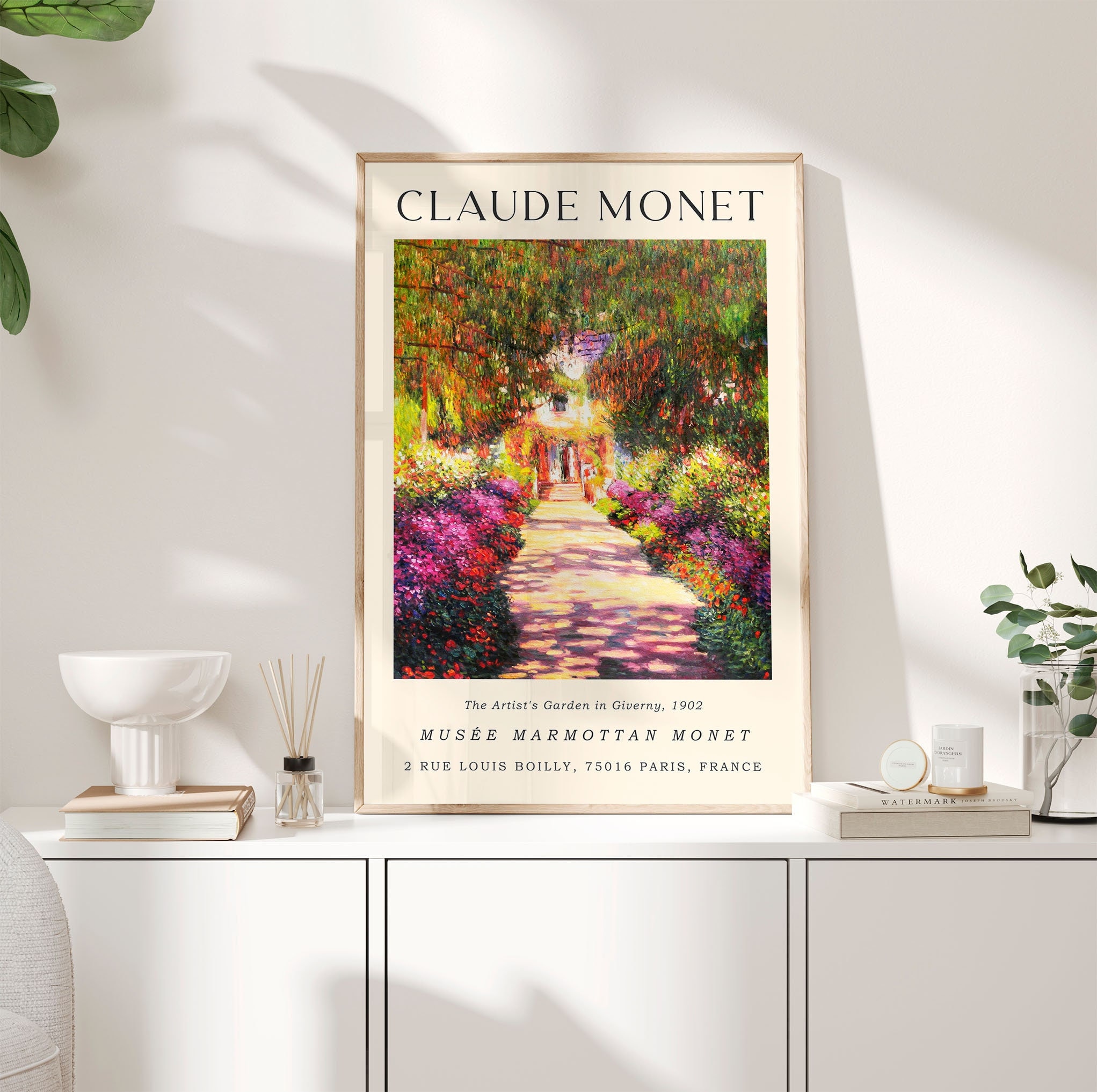 Claude Monet The Artists Garden In Giverny, Poster, Monet Wall Art Print, Poster Wall Art, Exibition Poster, Gallery Wall, Floral Ps0211 -Home Decor