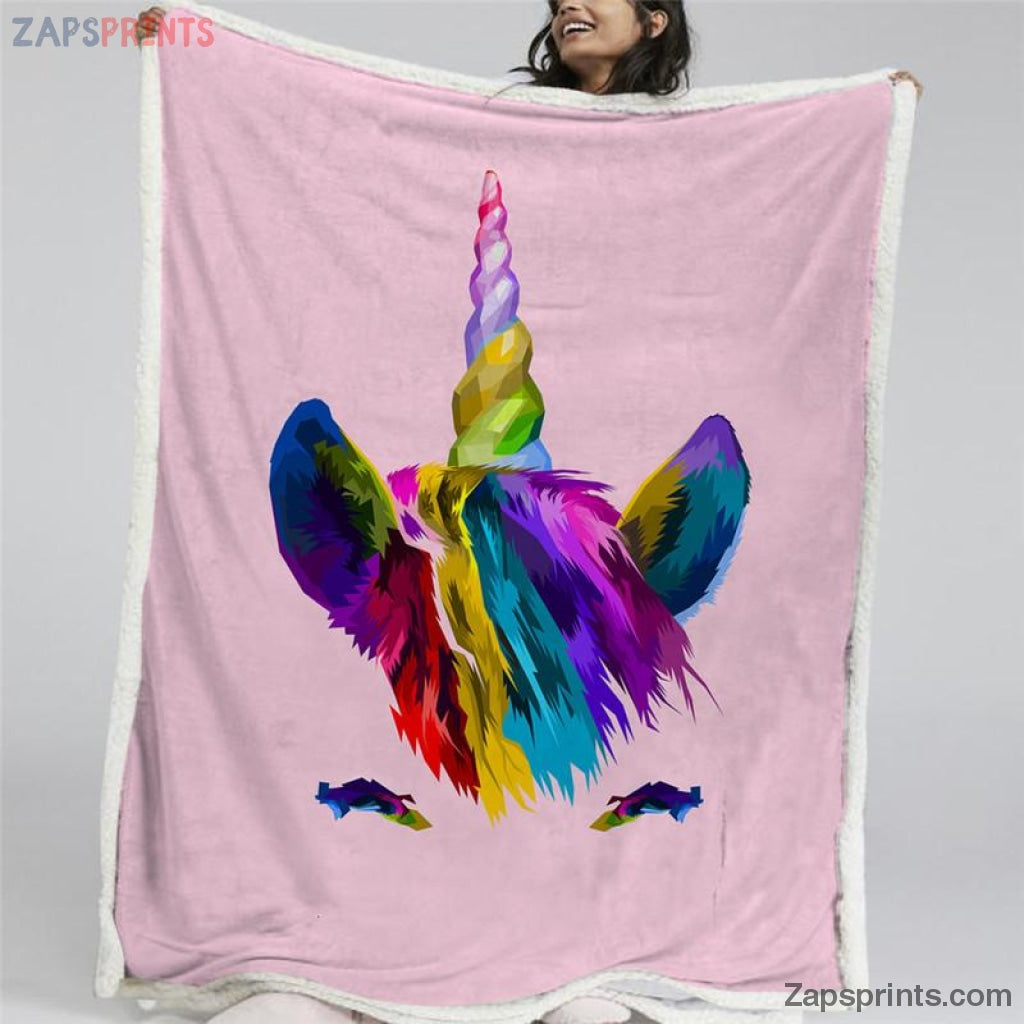 Unicorn Cubes Colorful Blanket