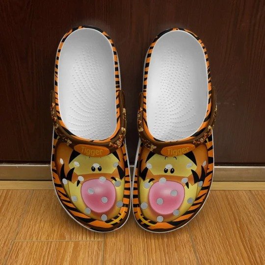 Tigger Character Winnie The Pooh Cartoon Ii Gift Rubber Crocs Crocband Clogs, Comfy Footwear