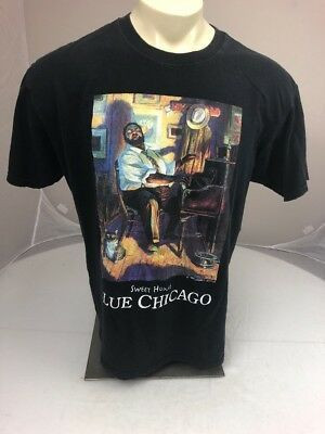 Vtg 1998 Sweet Home Blue Chicago Fat Cats Black Shirt Blues Piano Musician Shirt