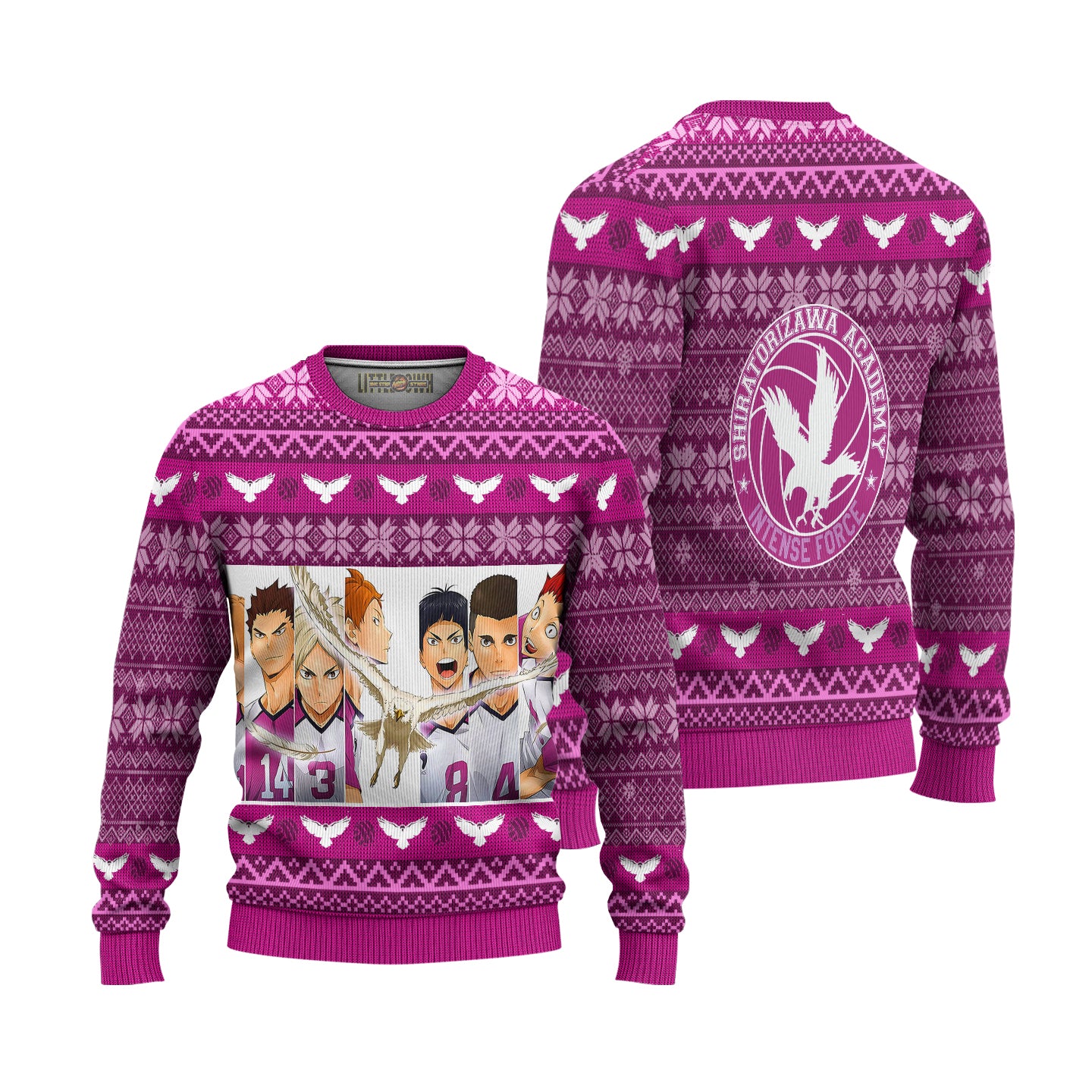 Shiratorizawa Academy Ugly Christmas Sweater Haikyuu Anime Xmas Gift