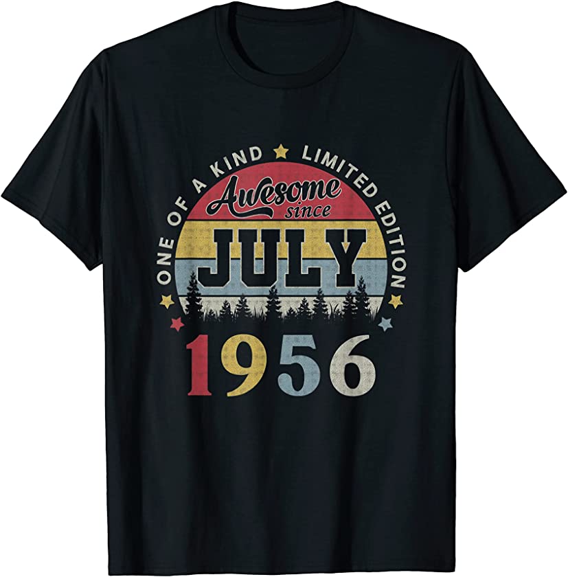 Vintage July 1956 Funny 65th Birthday 65 Years Old Gift T-Shirt