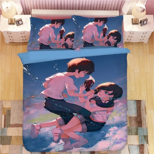 Tenki No Ko Makoto Shinkai Weathering With You 8 Duvet Cover Pillowcase Home Decor 3D Bedding Set