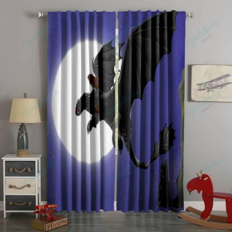 3D Printed DreamWorks Dragons Style Custom Living Room Curtains