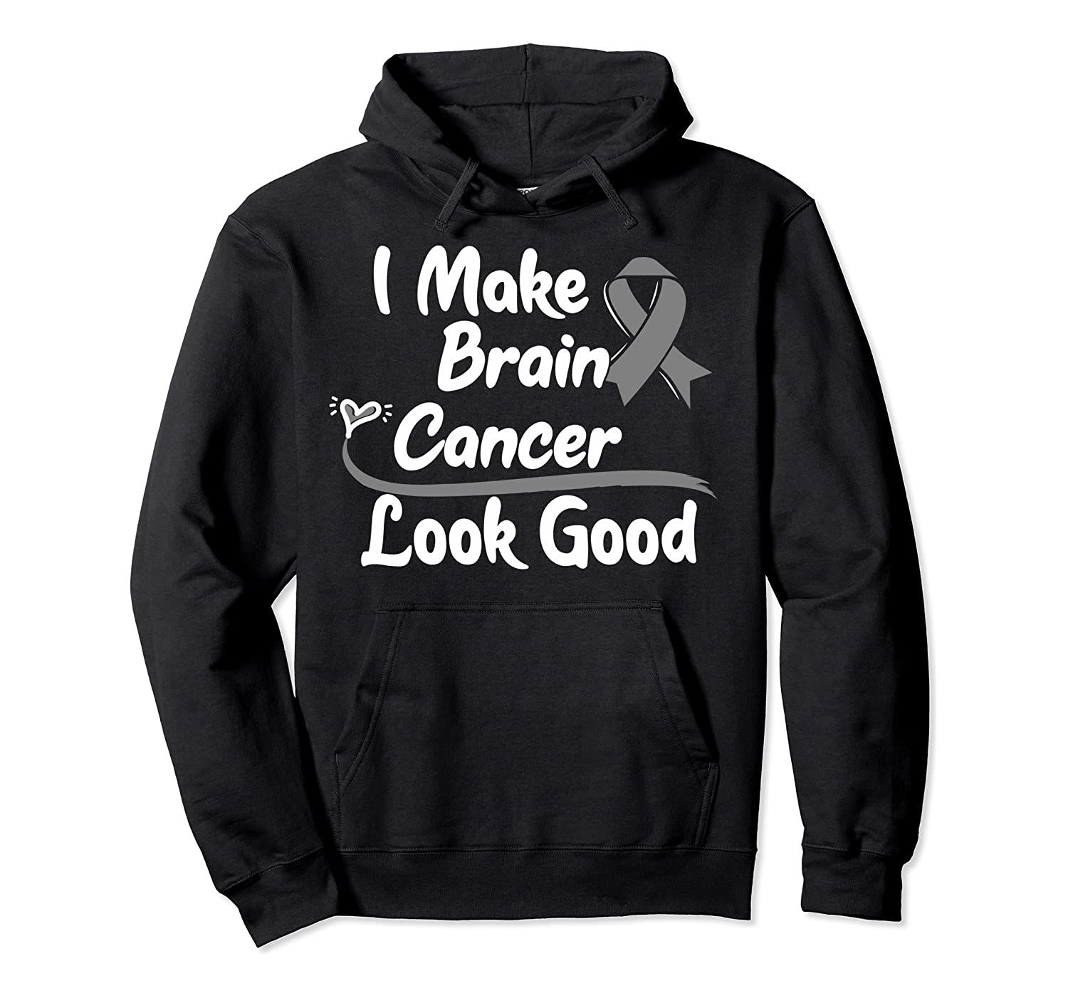 Brain Cancer Awareness Gift Gray Ribbon Pullover Hoodie T-Shirt, Sweatshirt, Tank Top