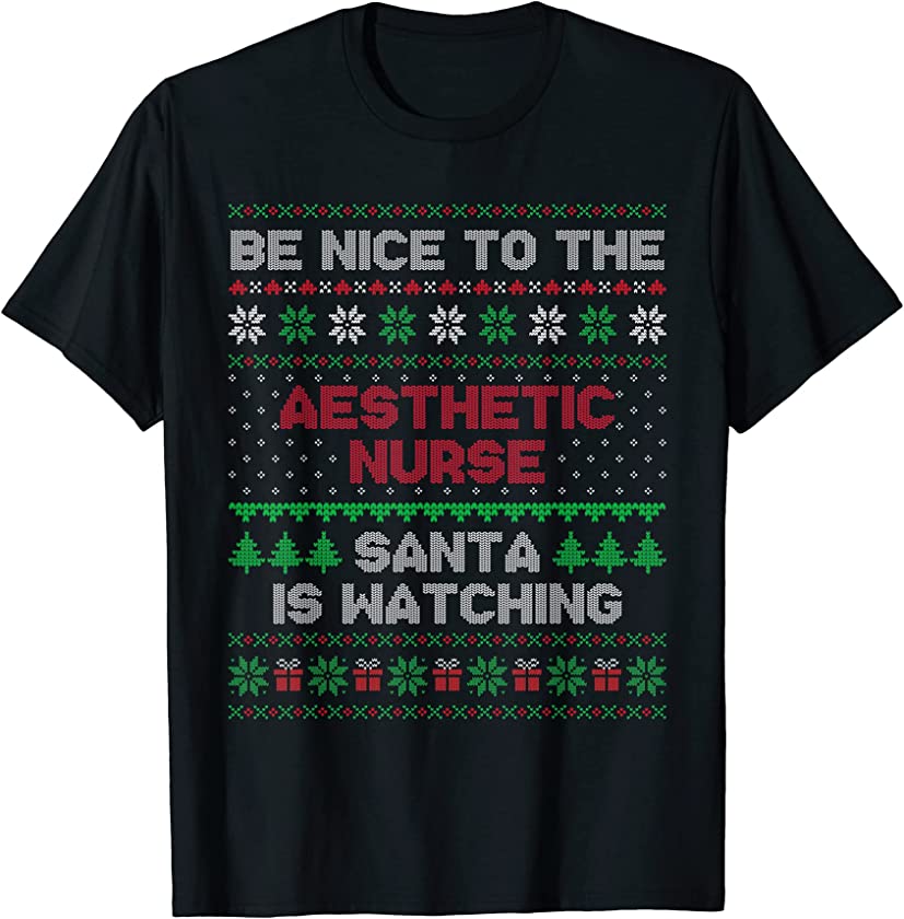 Aesthetic Nurse Gift Aesthetic Nurse Ugly Christmas T-Shirt