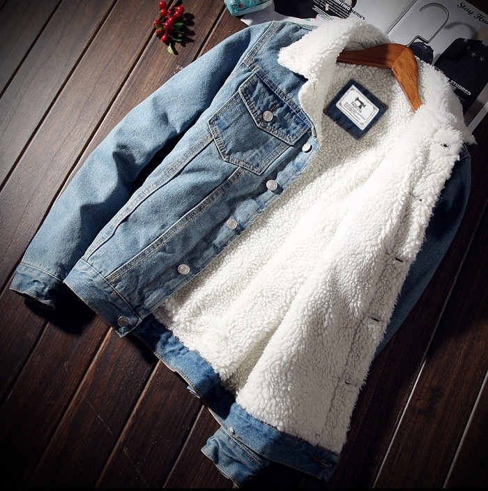 Wholesale Plus Size 6XL Trendy Warm Fleece Thick Denim Jacket 2022 Winter Fashion Mens Jean Jacket Coat Outwear Male Cowboy alx