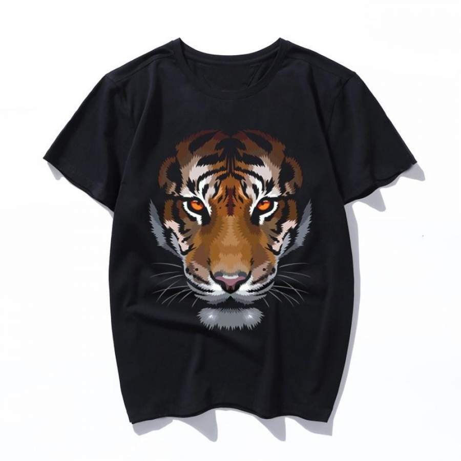 amazing eyes of the tiger Tees Women T Shirt Print T-shirt Casual Black Pink Short Sleeve Cotton Tops Spring Summer T Shirt