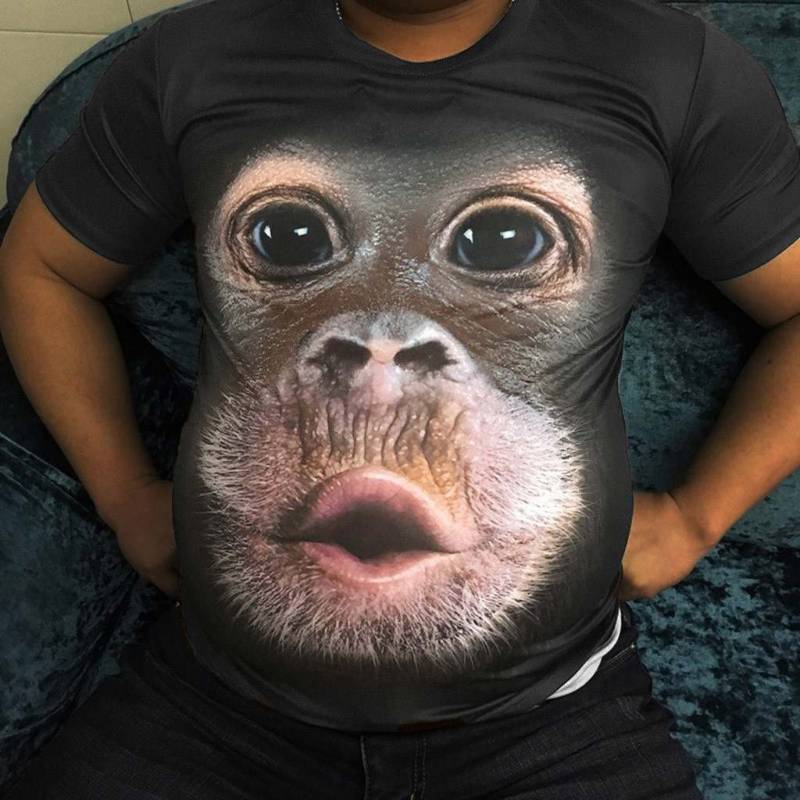 Print Animal Monkey  Funny Design Casual Top T-Shirts