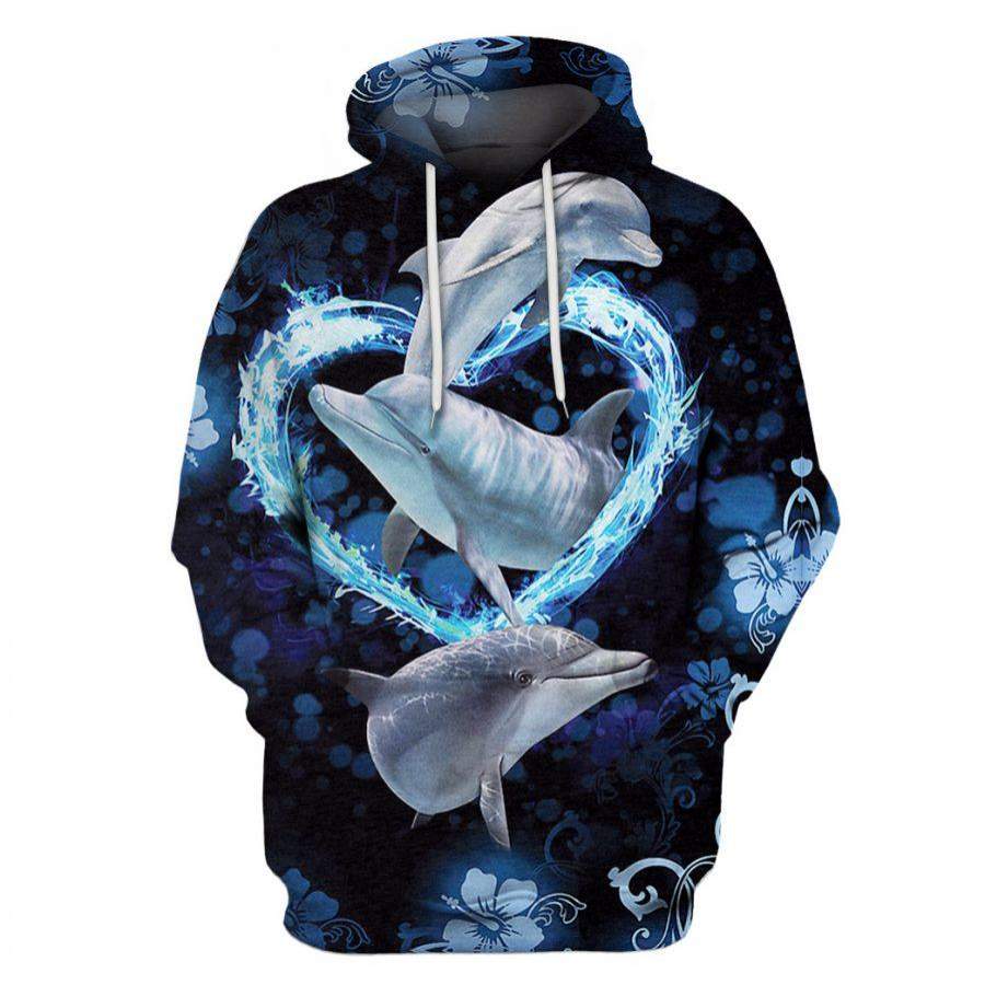 Dolphin Lovers US Unisex Size Hoodie Longsleeve Zipup